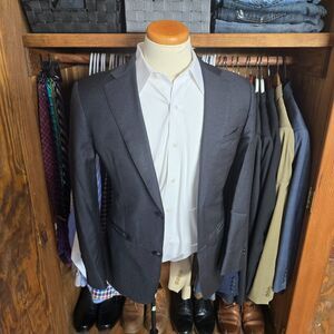 SuitSupply Perennial Charcoal Wool Blazer Vitale Barberis Canonico 36R